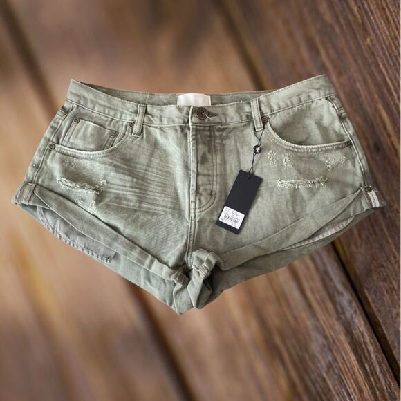 One x Teaspoon Super Khaki Bandit 34 Shorts - Picture 5 of 9